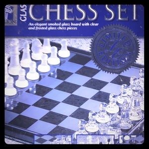Pavilion glass chess set